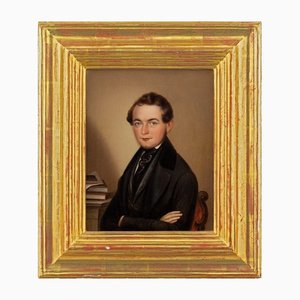Portrait of a Young Gentleman, 19th-Century, Oil on Canvas, Framed