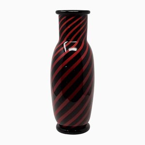 Rot-schwarze Vase von Archimede Seguso, 1960er