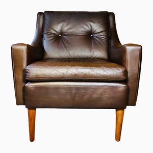 Vintage Danish Mid-Century Leather Lounge Chair by Georg Thams, 1960s