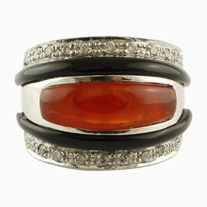 Luise Gold Diamant Onyx Karneol Band Ring