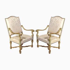 Early 18th Century Italian Painted Armchairs, Set of 2