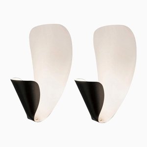 Black B206 Wall Sconce Lamps by Michel Buffet for Indoor, Set of 2