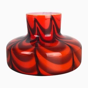 Kleine italienische Vintage Pop Art Florence Vase aus rotem Opalglas, 1970er