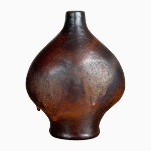 German Fat Lava Ceramic Pottery Vase by Gerda Heukoth for Carstens Tönnieshof, 1970s
