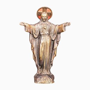 Statua di Gesù Cristo in lega di rame con braccia aperte