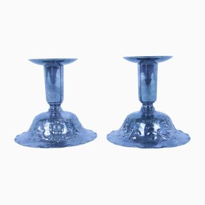 Nickel Silver Candlesticks from GAB, 1930s, Set of 2