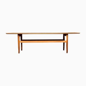 Mid-Century English Long Coffee Table with Teak Rack by Victor Wilkins for G-Plan