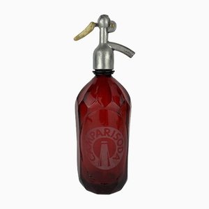 Italienische Rote Seltzer Flasche von Campari Soda, 1950er