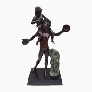 Sculpture Fauno et Bacco en Bronze, 20ème Siècle