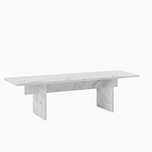 Table Basse Vondel Fabriquée à la Main en Marbre Bianco Carrara