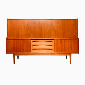 Mid-Century Teak Tall Sideboard from Danish Furniture Makers