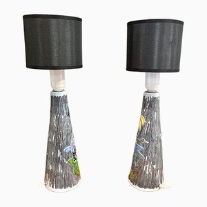 Scandinavian Ceramic Table Lamps, 1960s, Set of 2