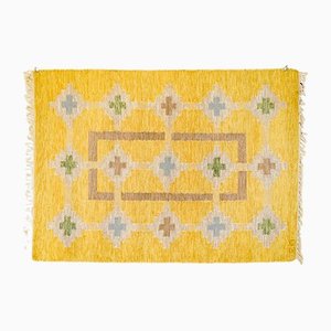 Mid-Century Swedish Kilim Yellow Rug by Eo