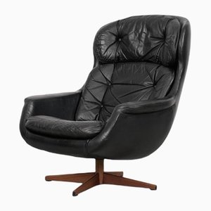 Fauteuil Pivotant Moderniste en Cuir de Selig Imperial, Suède, 1970s