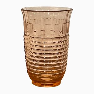 Art Deco Belgium Glass Vase by Val Saint-Lambert for Luxval, 1930s