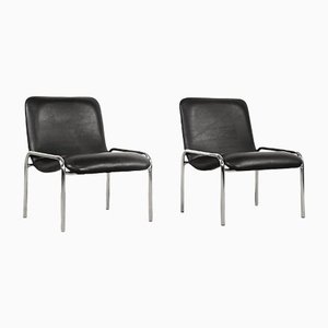 Vintage Minimalist Chrome Armchairs from Thonet, 1970s, Set of 2