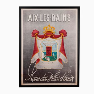 French Travel Advertising Poster of Aix Les Bains Golf Casino Savoie, 1930s
