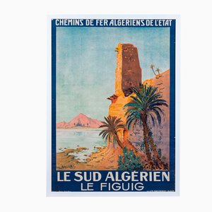 Affiche Publicitaire des Chemins de Fer Algériens, Maroc, 1926