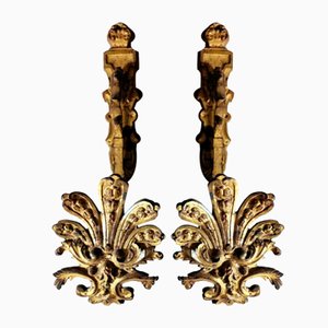 Französische Louis XVI Gardinenhaken aus vergoldeter und gemeißelter Bronze, 2er Set