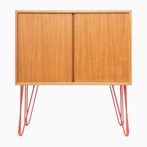 Cado Teak Sideboard with Red Hairpin Legs
