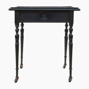 Antique Victorian Ebonised Side Occasional Lamp, Coffee or Wine Table, 1880s