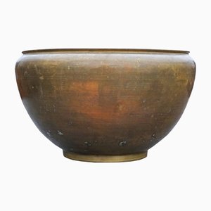 Large Antique Oriental Japanese Chinese Bronze Jardiniere Planter Bowl, 1930s
