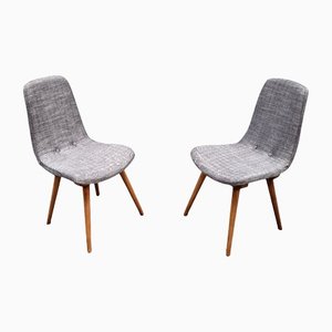 Mid-Century Black and White Pattern Dining Chairs, Set of 2