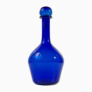Vintage Blue Italian Glass Decanter by Oggretti
