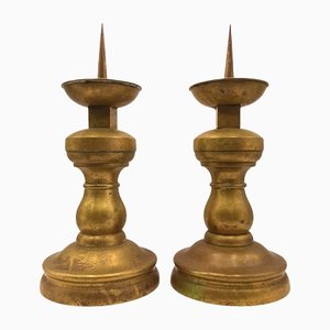 19th Century French Bronze Candle Holders, Set of 2
