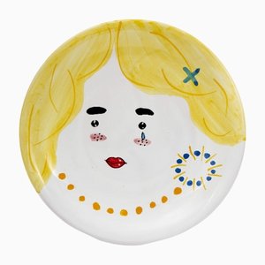 Round Plate of the Blonde by Le Ceramiche by Domenico Principato