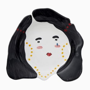 Flat Brunette Head Background Le Ceramiche by Domenico Principato for TAF
