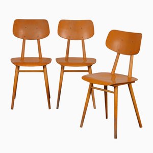 Wooden Chairs from Ton, 1960s, Set of 3
