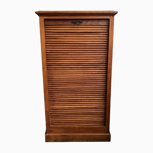 20th Century Solid Oak Curtained Filing Cabinet