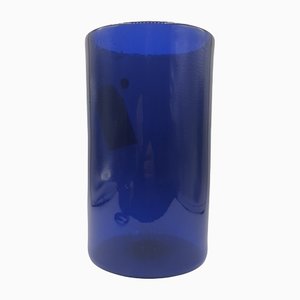 Vase à Fleurs Vintage en Verre Cobalt