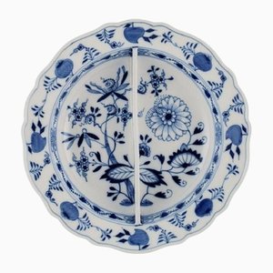 Cuenco antiguo grande de porcelana azul de Meissen