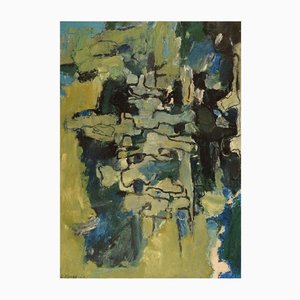 Sune Fogde, Abstrakte Komposition, 1962, Schweden, Öl auf Leinwand, Gerahmt