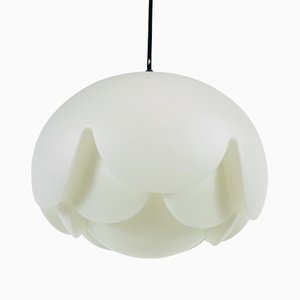 White Opal Hanging Lamp from Peill and Putzler, 1970s, Germany