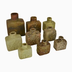 Sage and Earth Tone Vases, Set of 9