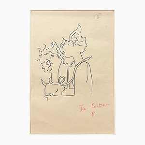Jean Cocteau, Adam und Eva, 1950er, Bleistift, gerahmt