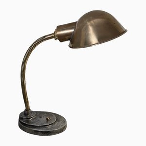 Antique American Gooseneck Desk Lamp Light, 1920
