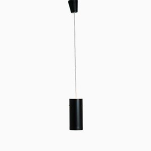 Lampe à Suspension Zylinder Mid-Century en Métal Noir et Laiton par JT Kalmar, Autriche