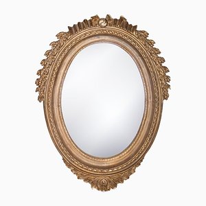 Neoclassical Regency Style Acanthus Gold Foil Hand-Carved Wooden Mirror, 1970