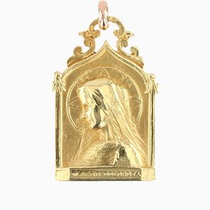 Französische Jungfrau-Medaille aus 18 Karat Gelbgold, 20. Jh