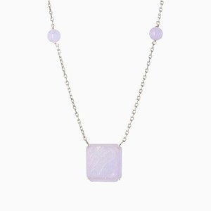 Baume Moderne Parma Jade Jadeit Halskette aus 18 Karat Weißgold