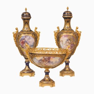 Vasi in porcellana Sevres, XIX secolo, set di 3