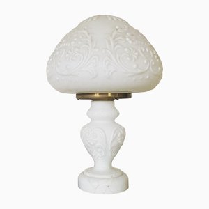 Art Nouveau Style Milk Glass Table Lamp