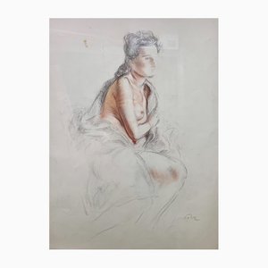 Henri Fehr, Esquisse de femme, 1945, Crayon & Papier