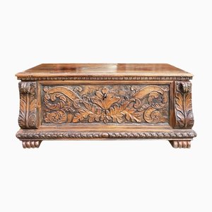 Antique Carved Walnut Chest