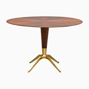Italian Wood & Brass Dining Table by Melchiorre Bega, 1948
