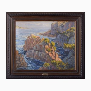 E. Palá, Impressionist Coastal Seascape, 20th-century, Oil on Canvas, Framed